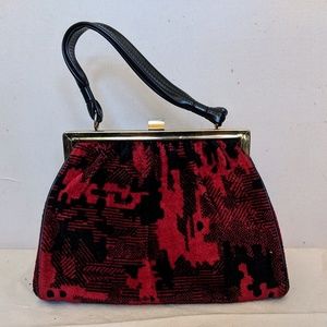 Vintage Red Fabric Purse 1950's/60s